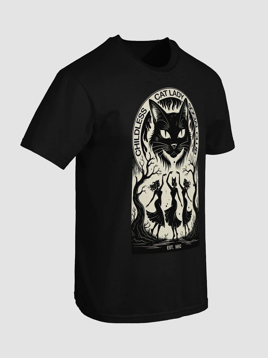 Childless Cat Lady Social Club" Witchy Goth T-Shirt | Spooky Black Cat Tee product image (7)
