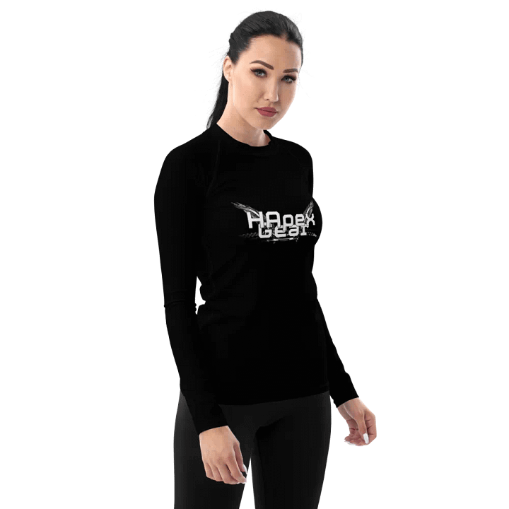 Women's Rash Guard - Black - White HApex Gear White Logo product image (2)
