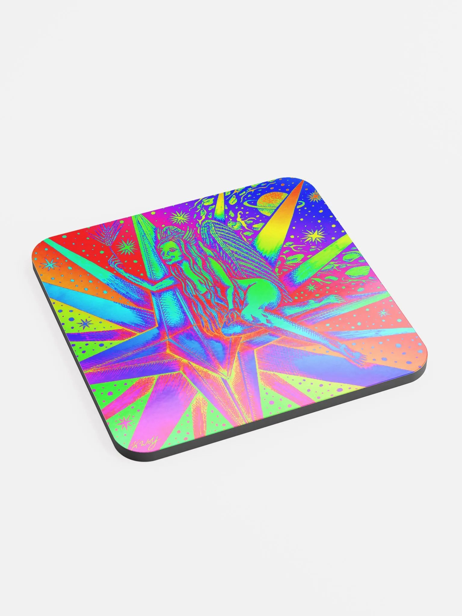 Limited edition Full Rainbow Virgo Zodiac coaster product image (2)