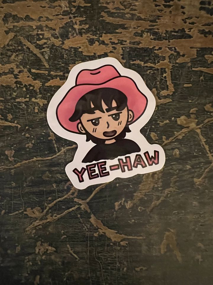 Gothic Pink Yee-Haw Cowboy Vinyl Sticker product image (2)