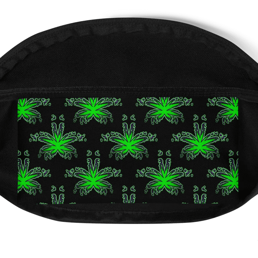 Black Green Purple Weed Leaf Fanny Pack, 420 Cannabis Bag, Stoner Fashion Accessory product image (4)