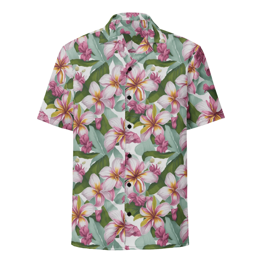 Floral Pattern Plumeria Flowers Hawaiian Shirt product image (1)