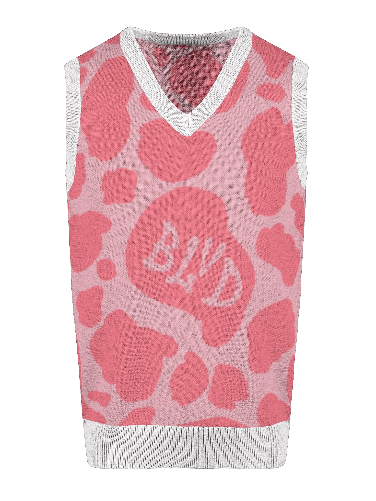 BLVD Cow Print Sweater Vest Pink product image (3)