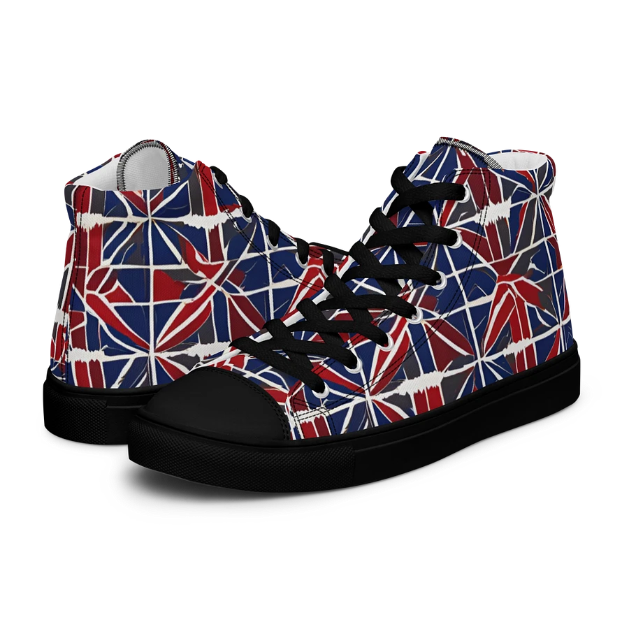 Red And Blue Mosaic Men's High Top Shoes product image (10)