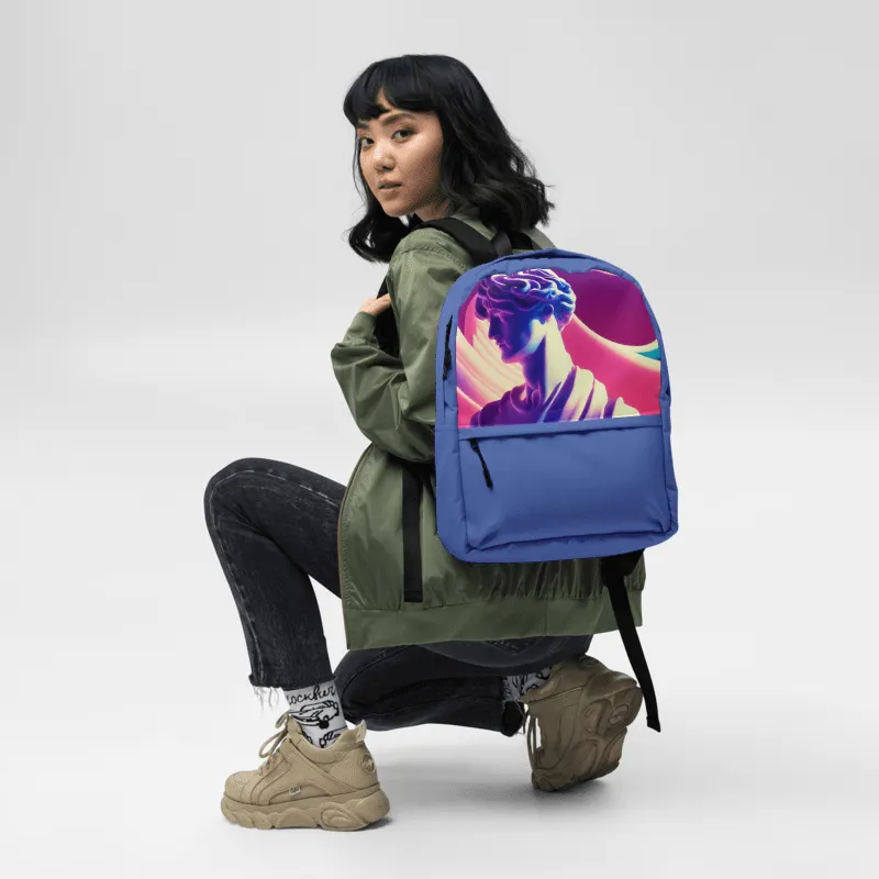 Greek God retrowave City Pop Dark Blue Backpack product image (1)
