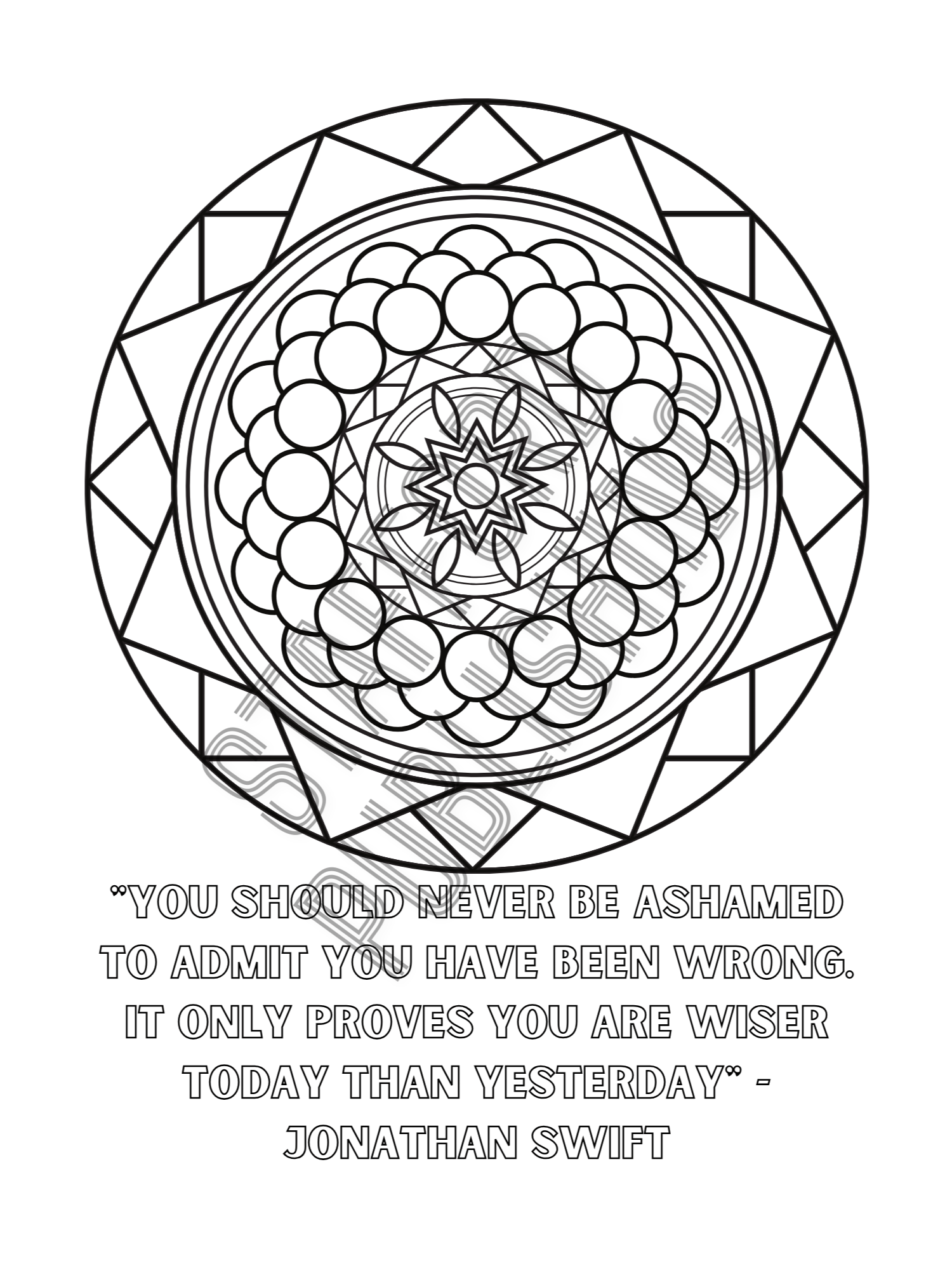 Mandala Coloring Book with Famous Quotations Printable Version product image (12)