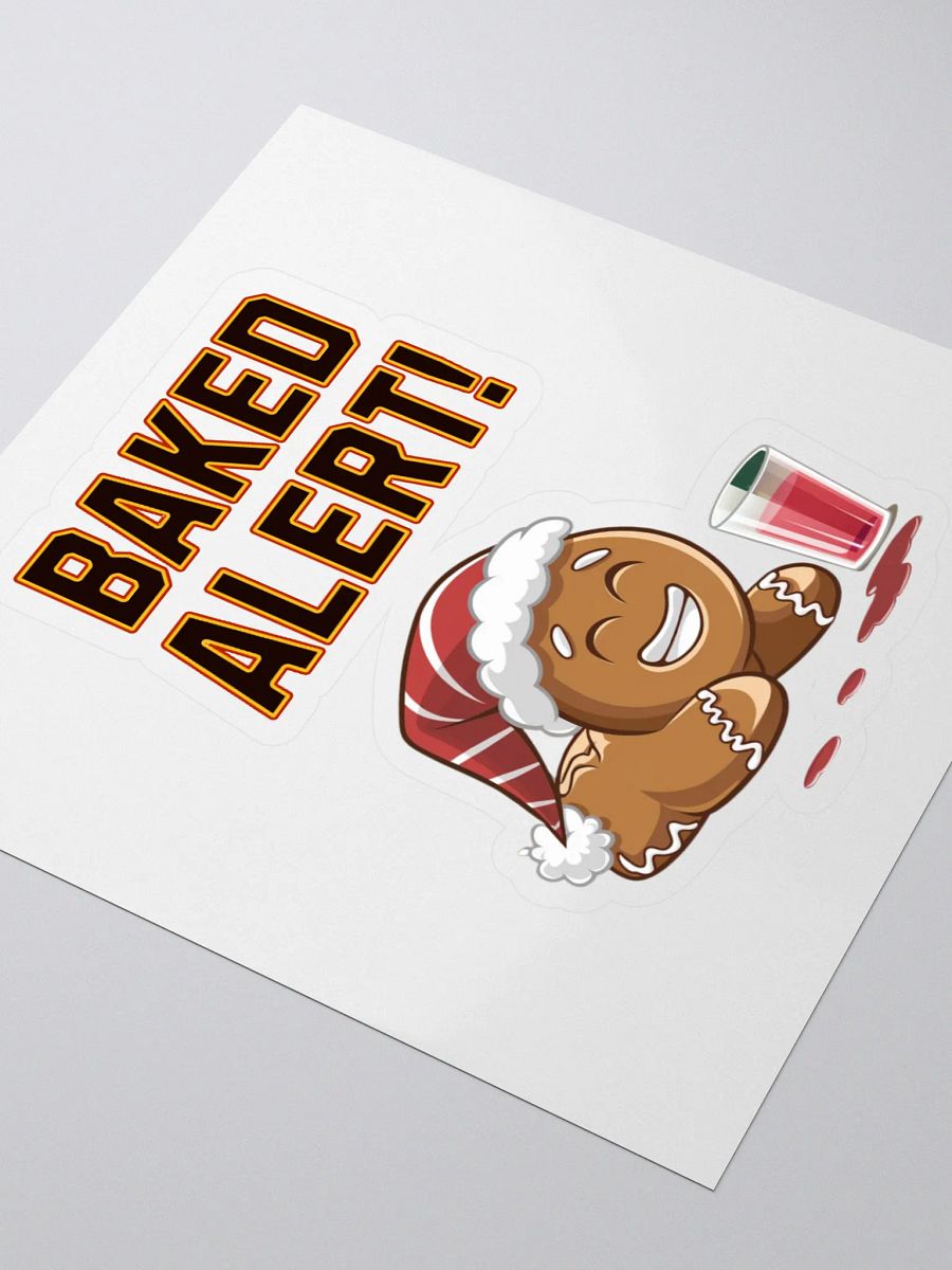 Baked Alert! - Funny Humorous Ginger Bread Man Sticker product image (3)