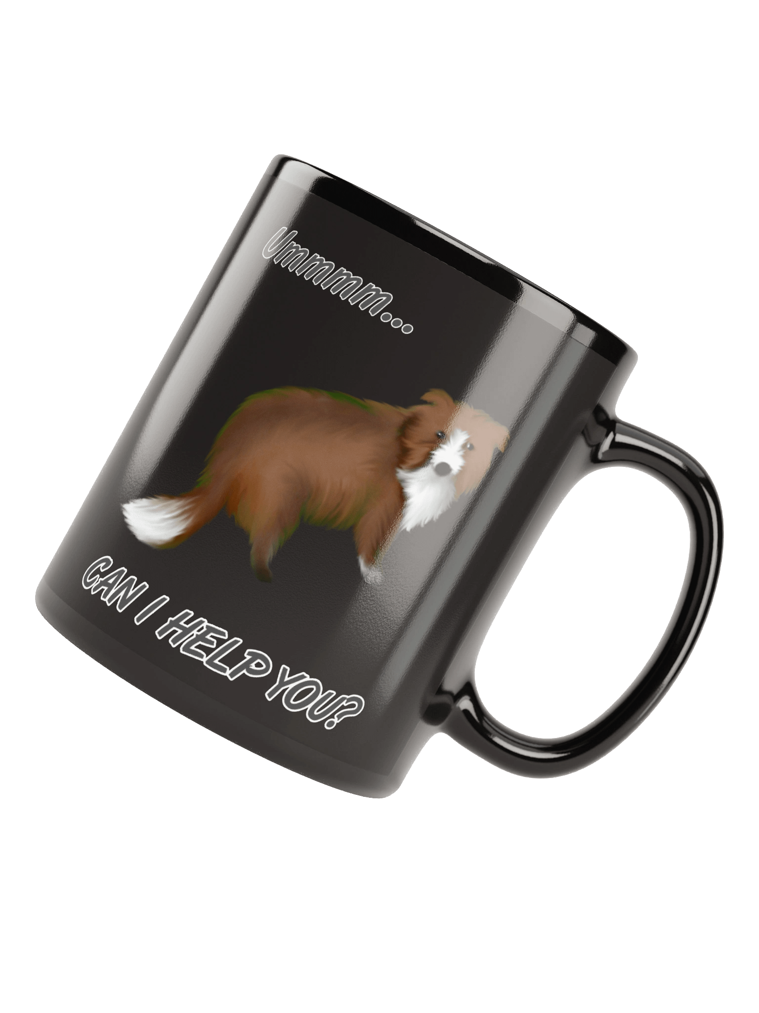 Whimsical Dog Black Glossy Mug product image (8)