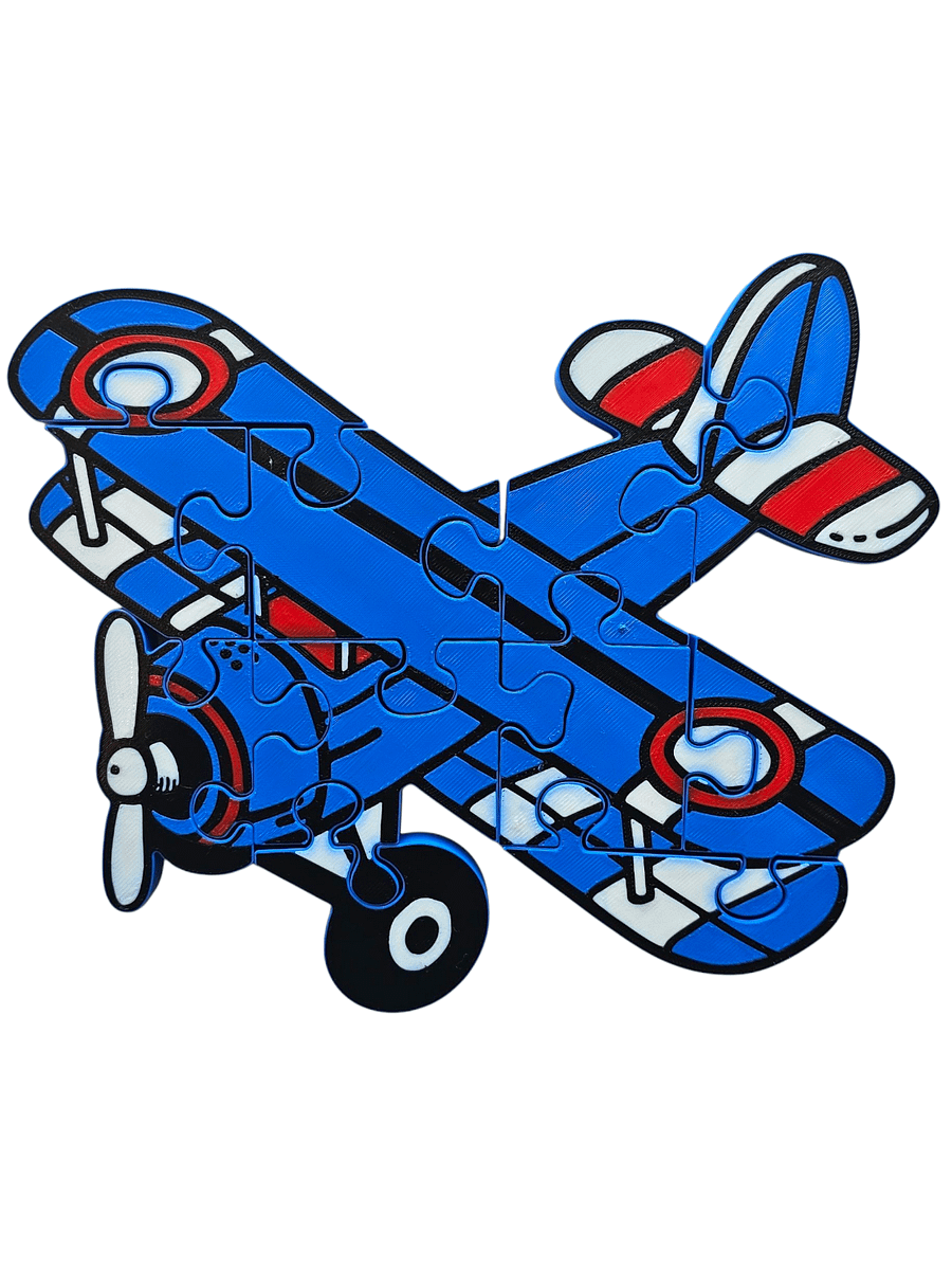 Airplane 3D Printed Jigsaw Puzzle – A Sky-High Brain Teaser for Little Hands! product image (1)