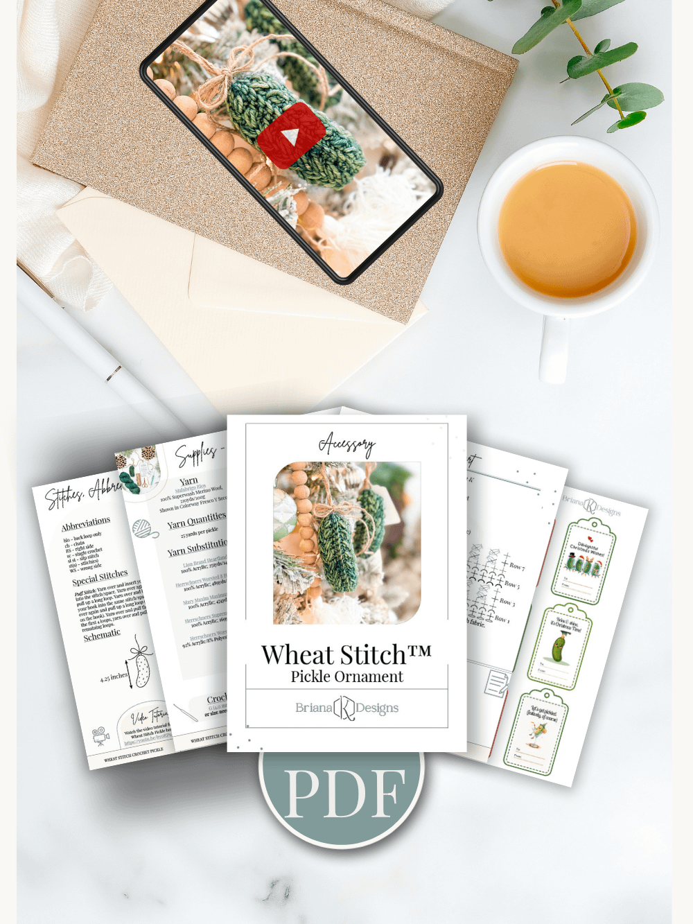 Wheat Stitch™ Pickle Ornament Crochet Pattern product image (2)