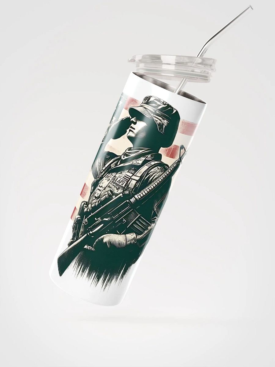 Saluting Soldier - Proud USA Patriotic Tribute Vintage Stainless Steel Tumbler product image (2)