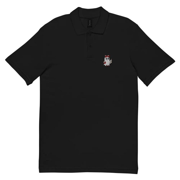 Stylish Ghost Embroidered Relaxed Fit Cotton Polo Shirt product image (1)