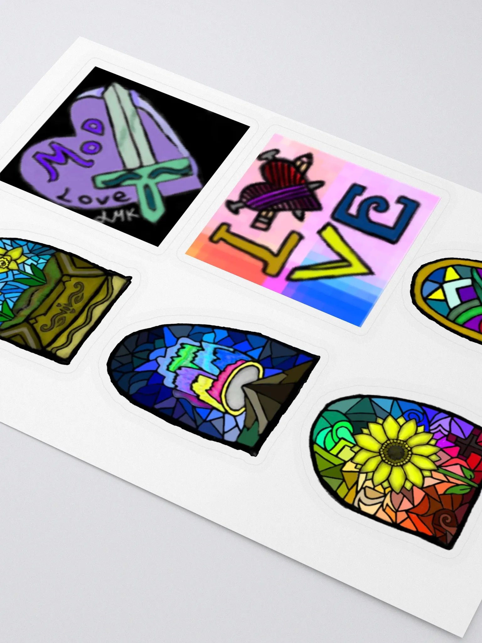 Stained Glass Love and Peace Sticker Set product image (2)