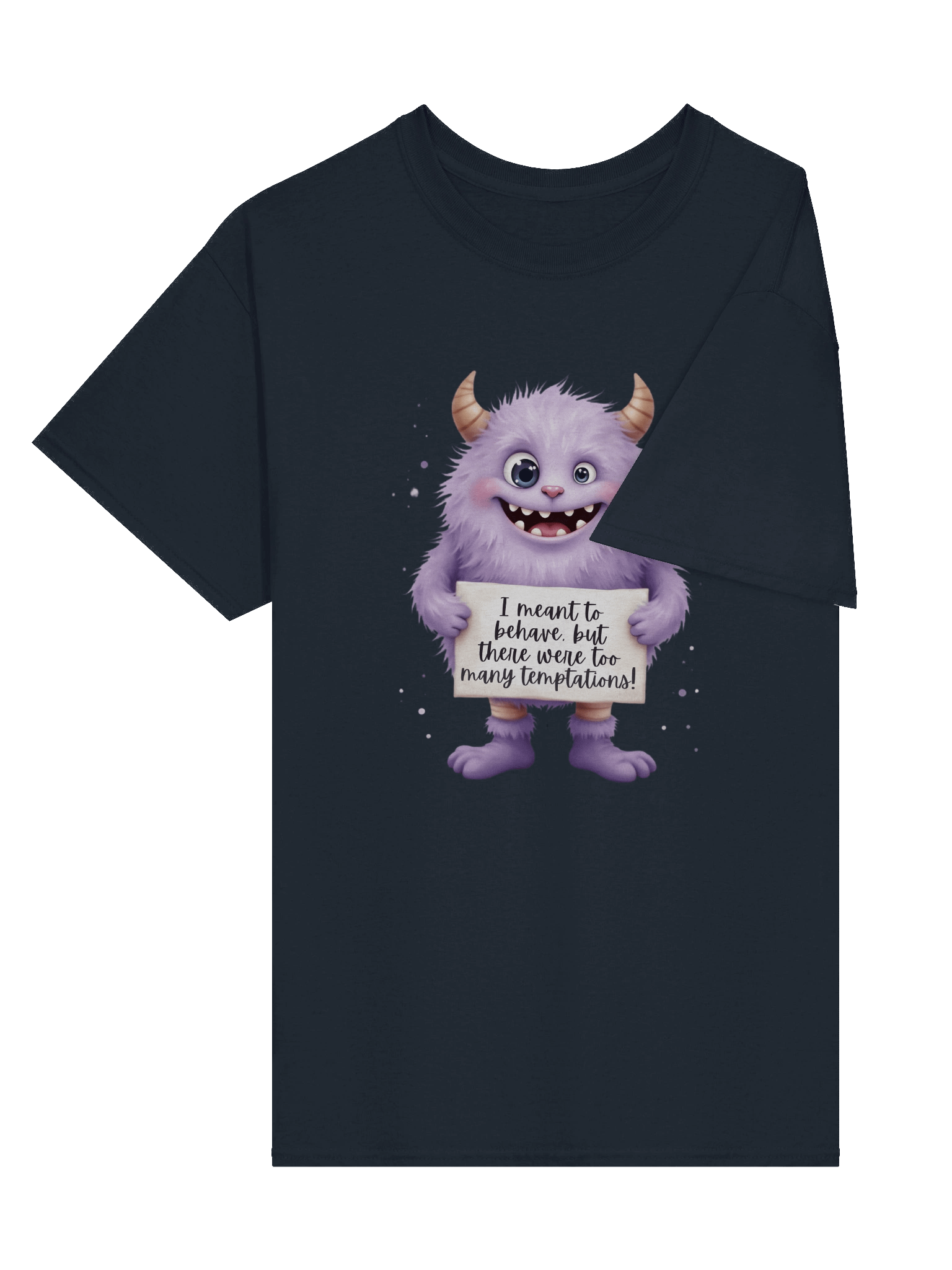Purple Monster "Too Many Temptations" Sarcastic Tee | Funny Confession Shirt for Women | Relatable Humor Apparel product image (7)