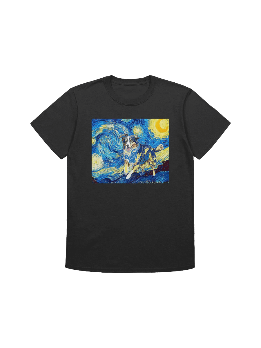 Australian Shepherd Starry Night Camouflage Dog Art T-Shirt product image (4)