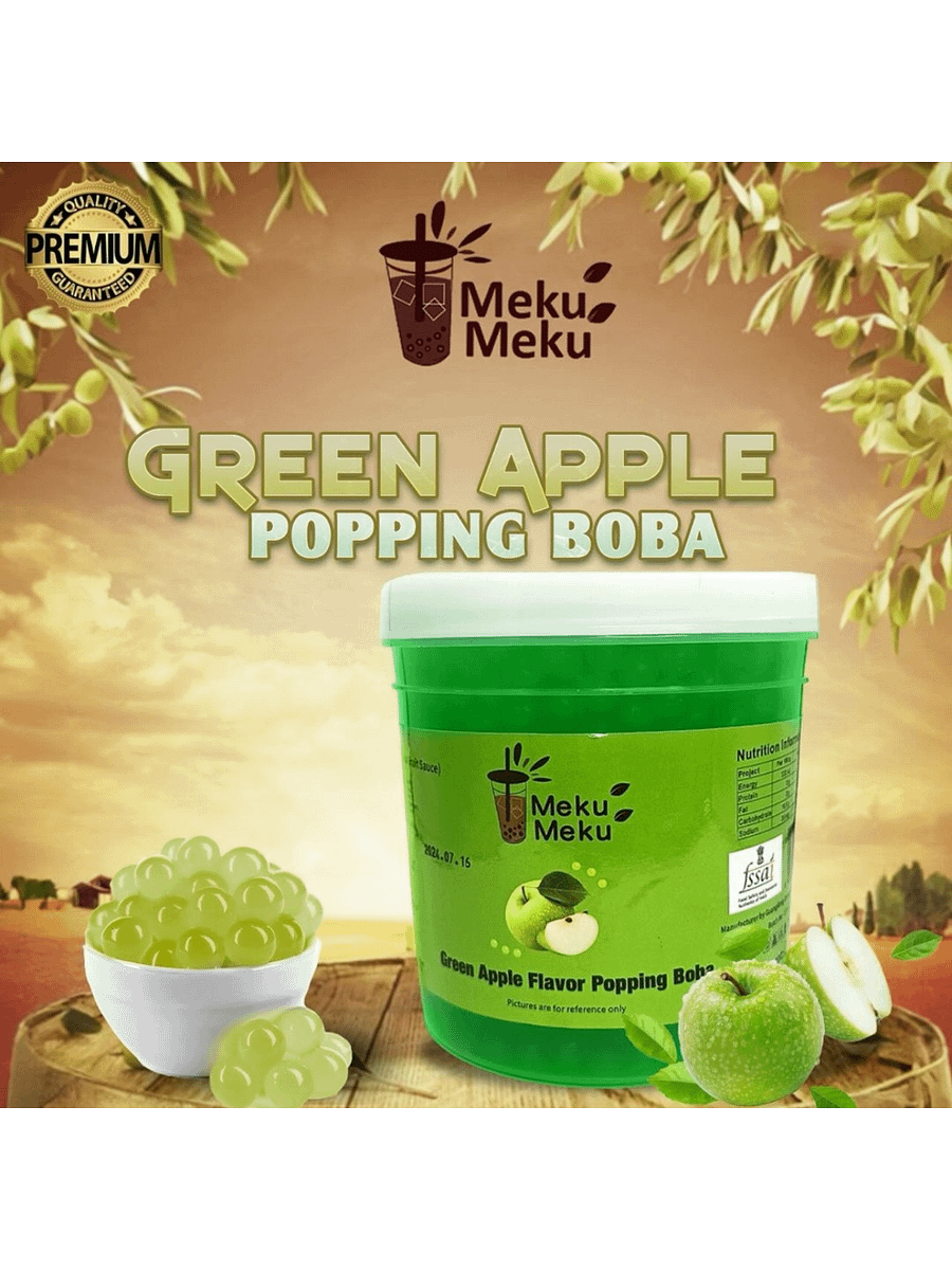 Green Apple Popping Boba Crystals Delicious Flavour product image (1)