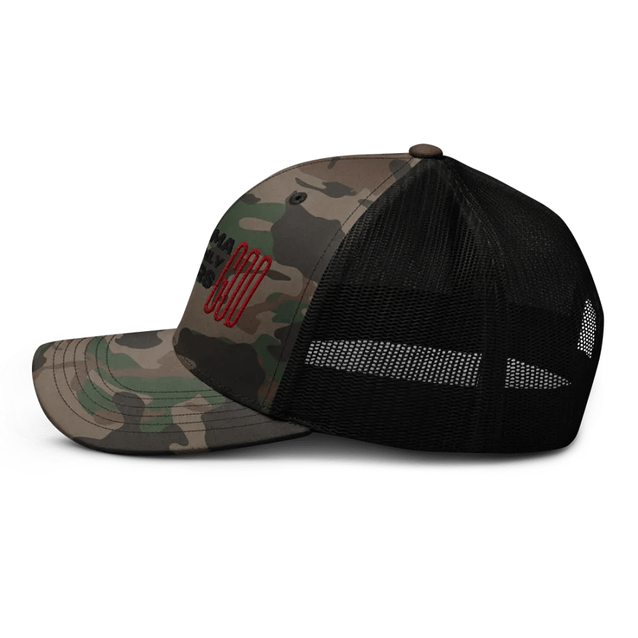 'OKLAHOMA ONLY FEARS GOD' snapback Camo Trucker Hat product image (5)