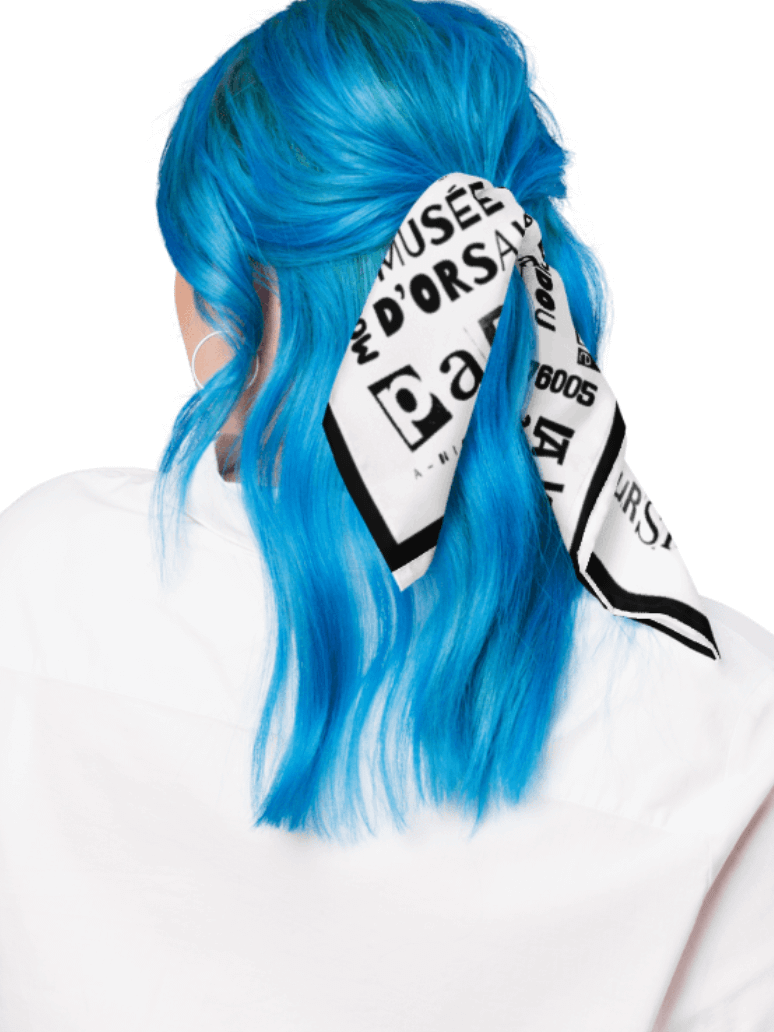 PARIS WORDS - BANDANA SMALL SCARF B&W product image (13)