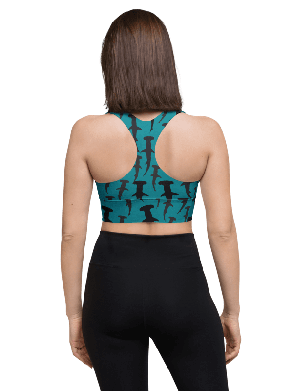 Hammerhead Sharks - Mid Ocean - Recycled Polyester - Longline Sports Bra product image (4)