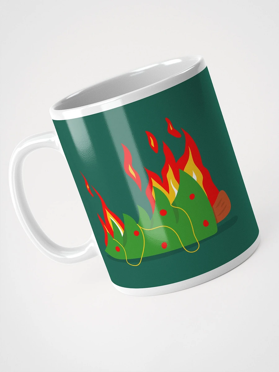 Xmas Hater Ceramic Mug - Humorous 11 oz or 15 oz Coffee Cup with Burning Tree Design product image (6)