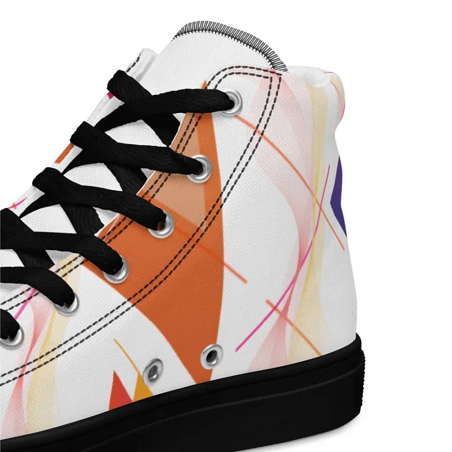 Women's High Top Canvas Shoes -Abstract orange and Purple design product image (10)