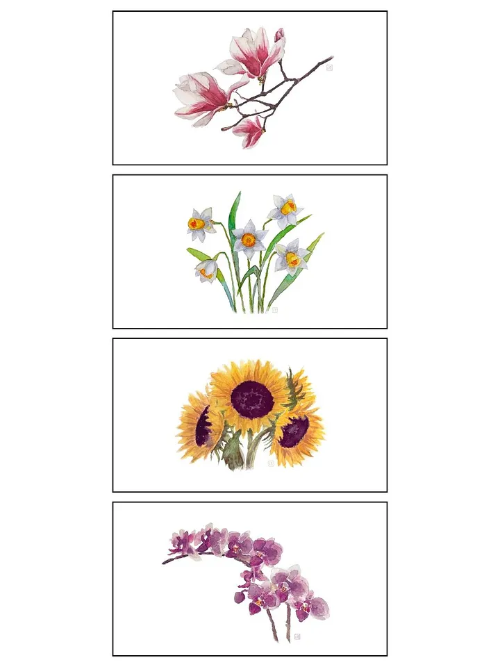 Watercolour Flowers Desktop Wallpapers product image (2)