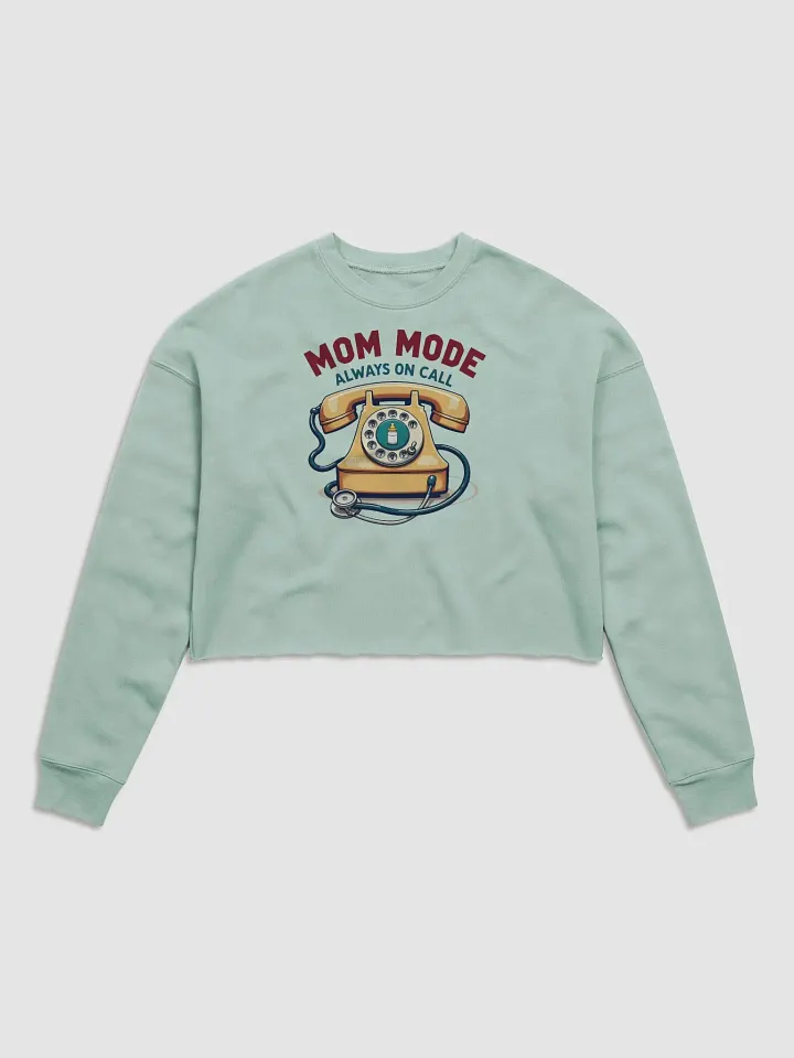 Mom Mode Vintage Telephone Crop Sweatshirt product image (1)