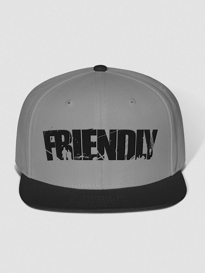 Black Friendly Embroidered Snapback product image (5)