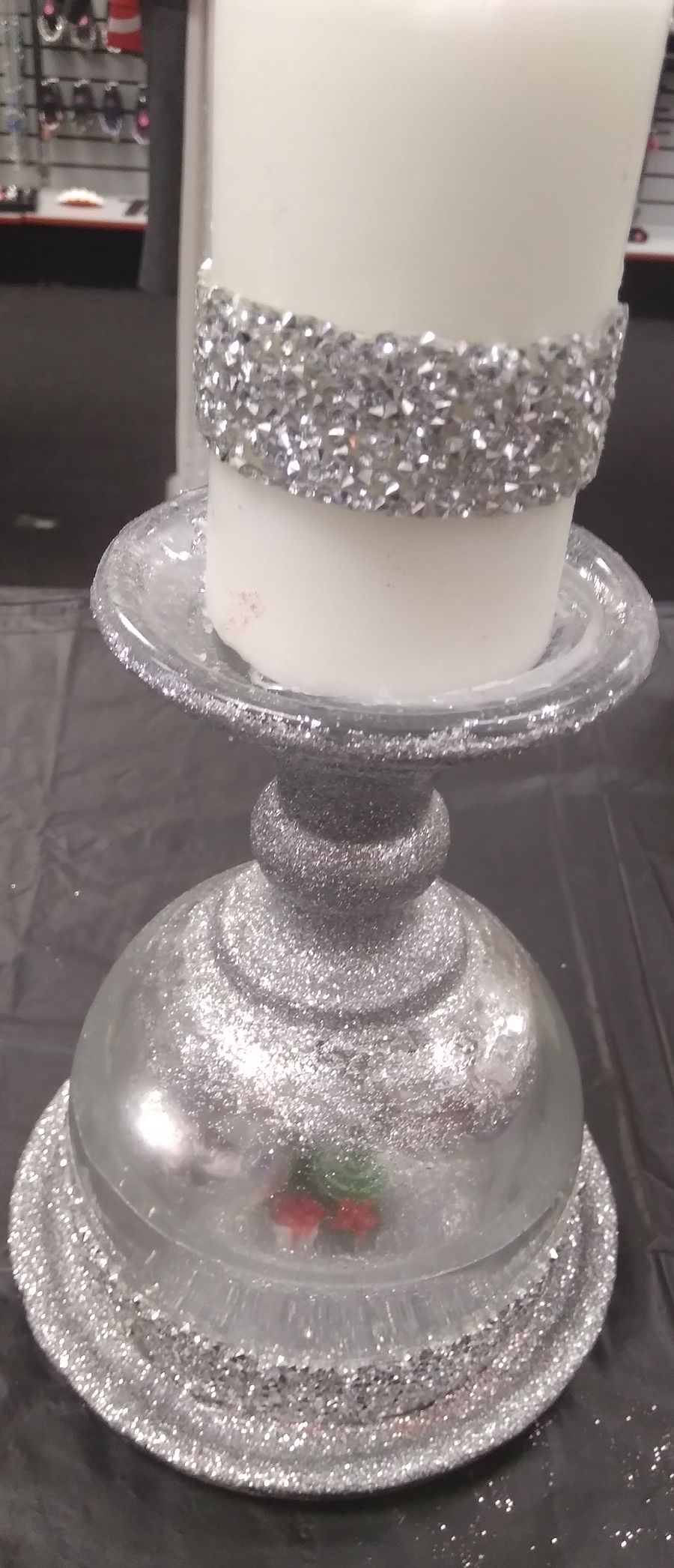 Upside Down Champagne Pillar Christmas Candleholder product image (1)