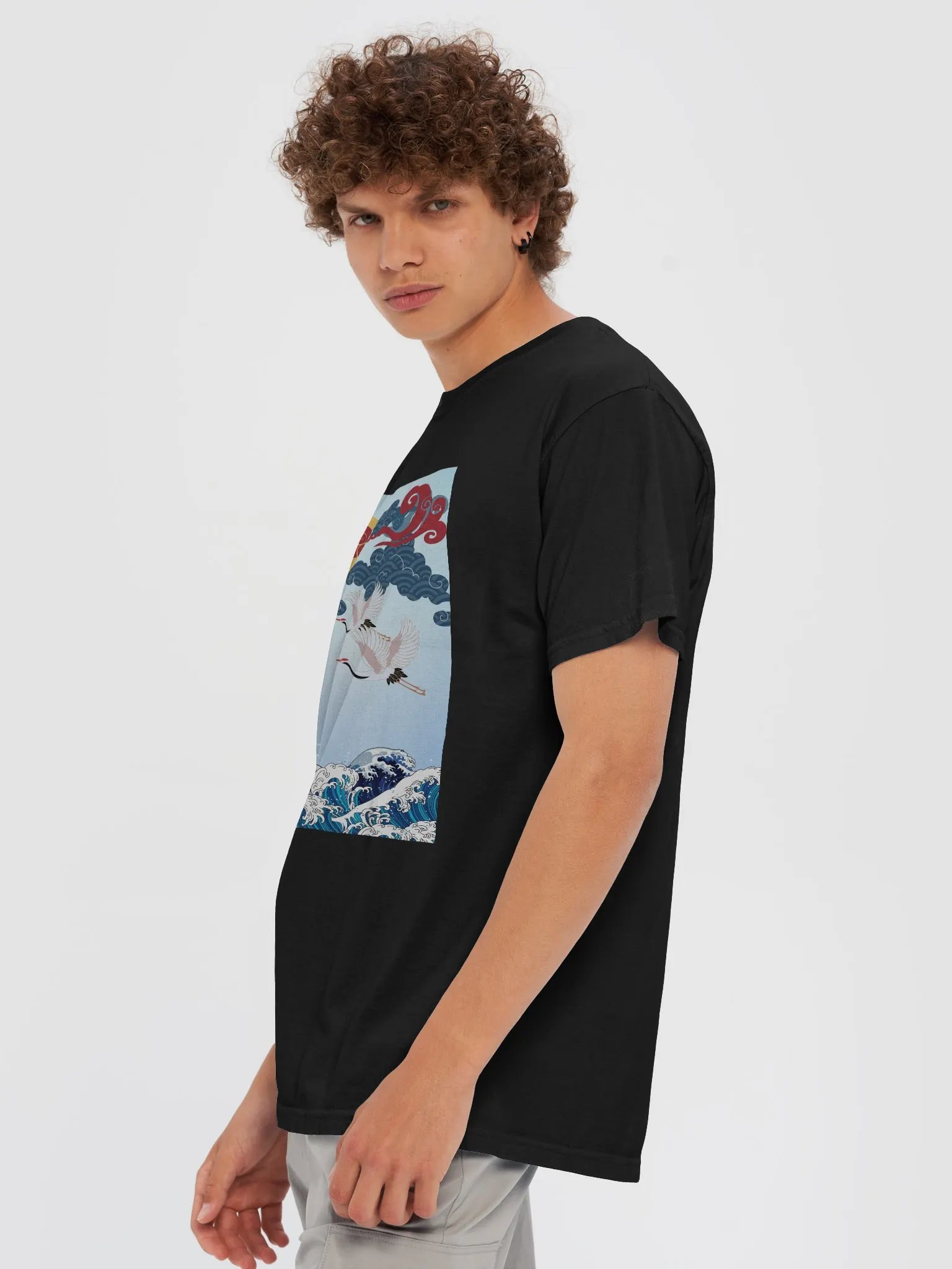 Ethereal Crane Waves T-Shirt product image (2)