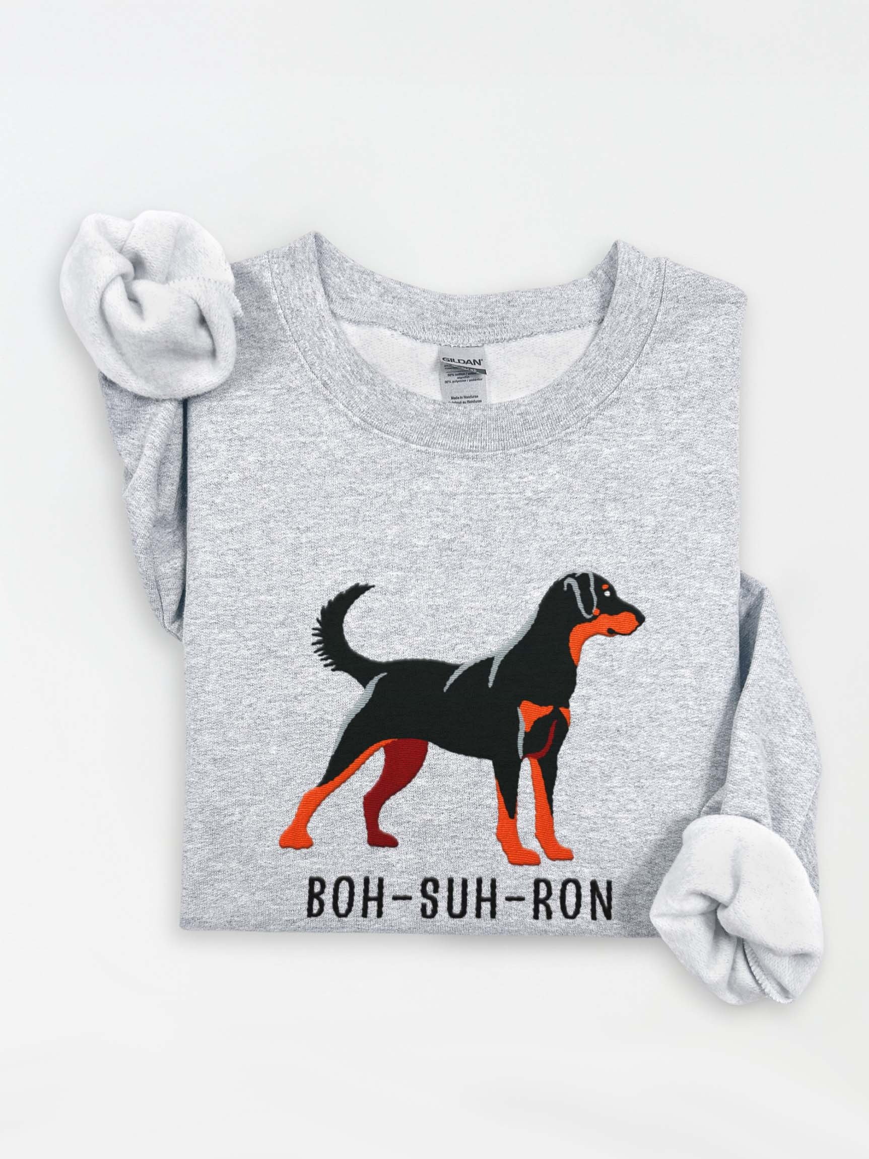 Boh-Suh-Ron Sweatshirt (Embroidered) of a Beauceron(Black & Tan) product image (1)