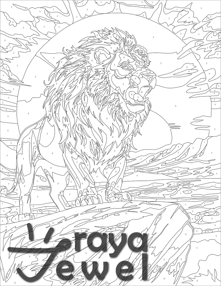 Lion! Color by Number Coloring Page product image (2)