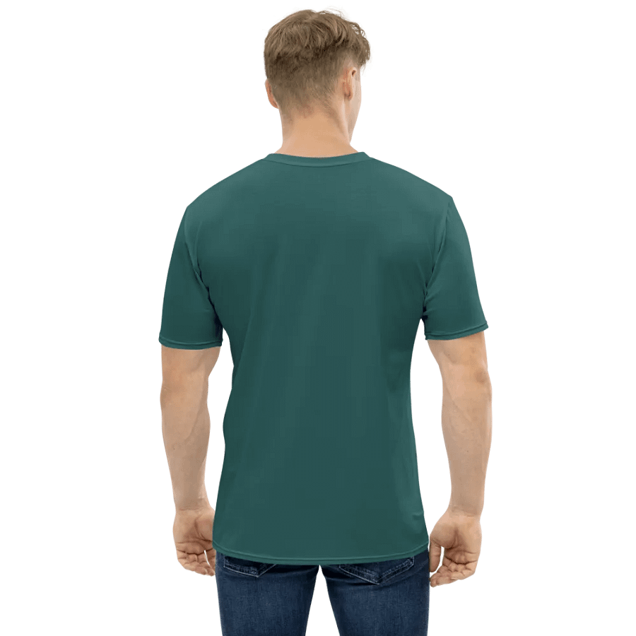 Plain Teal Green Soft Summer Men's Crewneck Polyester Heavyweight Premium T-Shirt by Treasure Pie product image (3)