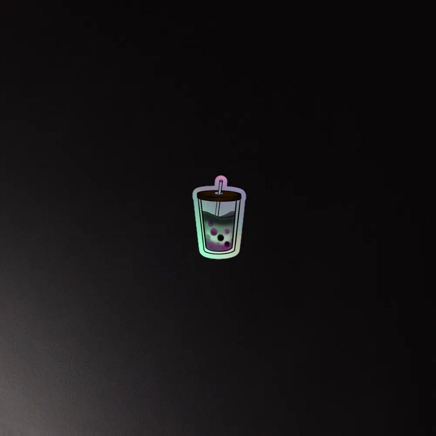Delightful Boba Tea Asexual Pride - Holographic Sticker Set product image (1)