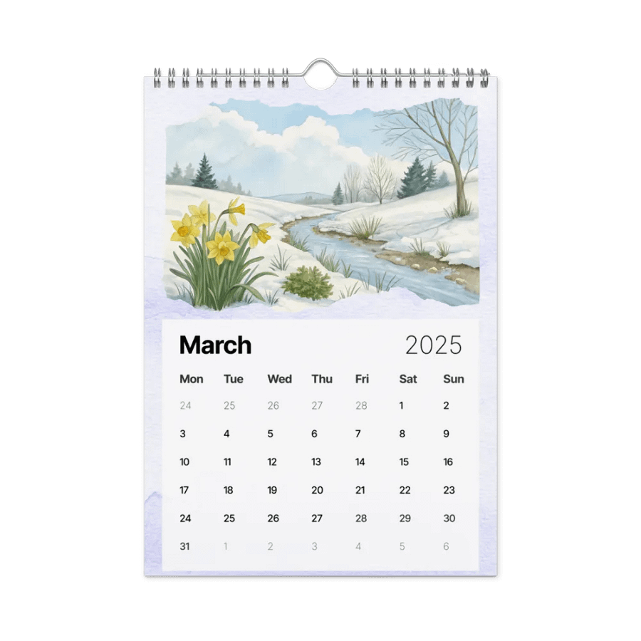 WATERCOLOR SEASONAL SCENES WALL CALENDAR 2025 product image (9)