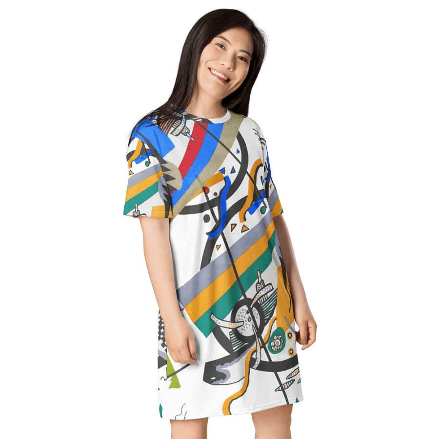 Abstract Lithographic Pattern Design T-shirt Dress - v2 product image (8)