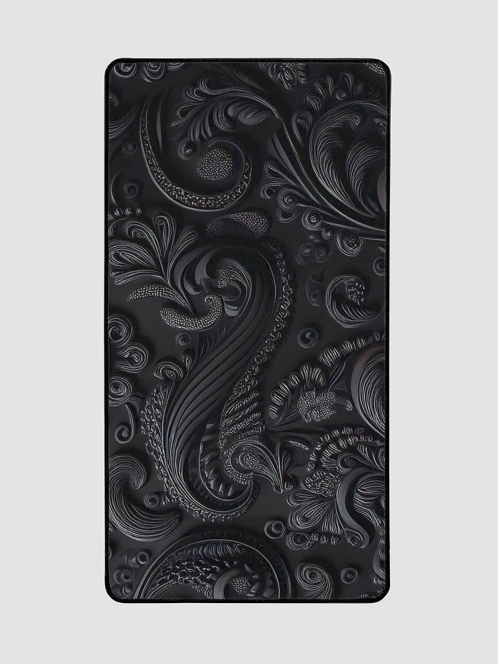 Desk Mat 15.5" x 31.5" black paisley product image (2)