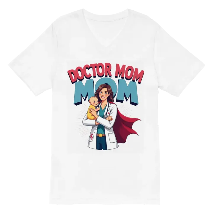 Doctor Mom Superhero v-neck T-ee product image (6)