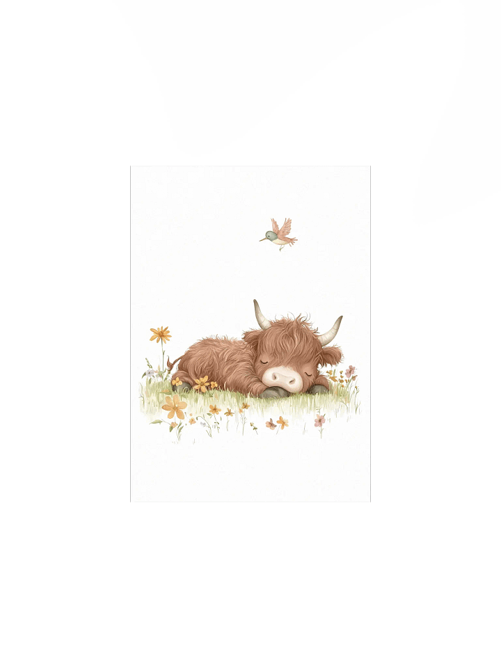 Sleeping Highland Cow Farmhouse Nursery Print product image (2)