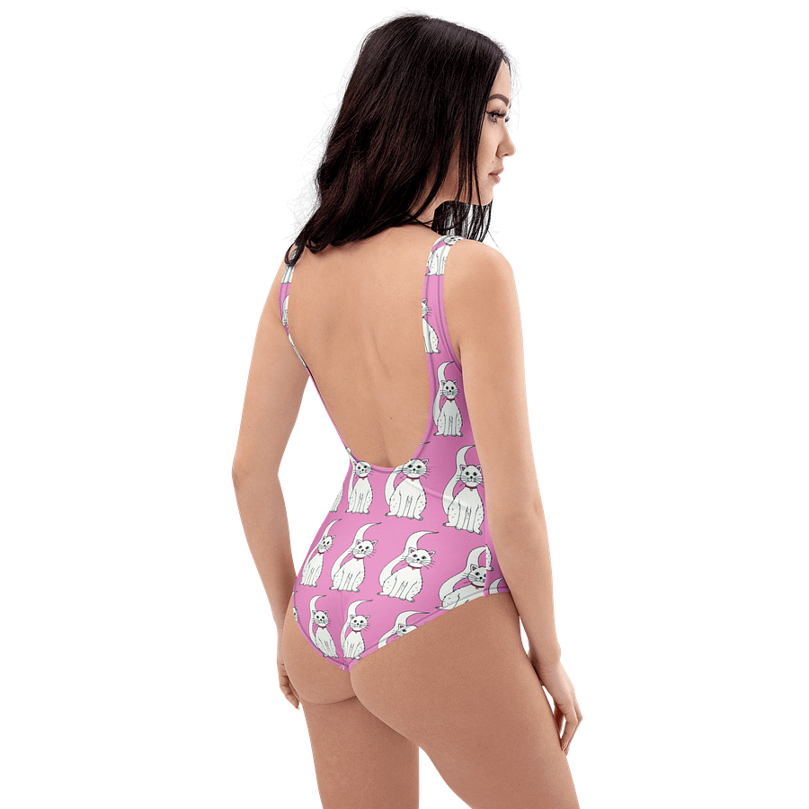 White Cat (art by Dina R.) akril painting picture - One-Piece Swimsuit product image (8)