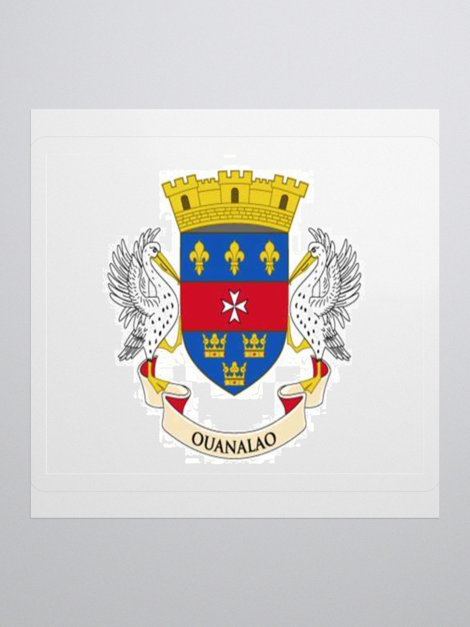 Saint Barthélemy Coat of Arms Sticker - Premium Vinyl for Indoor Use - Multiple Sizes Available product image (3)