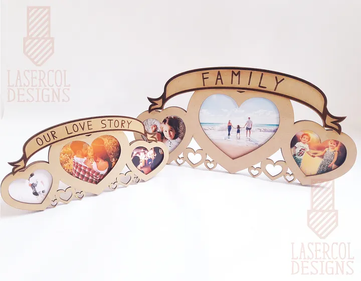 Heart Shaped Photo Frame (2 Sizes) - Laser Cut Files product image (2)