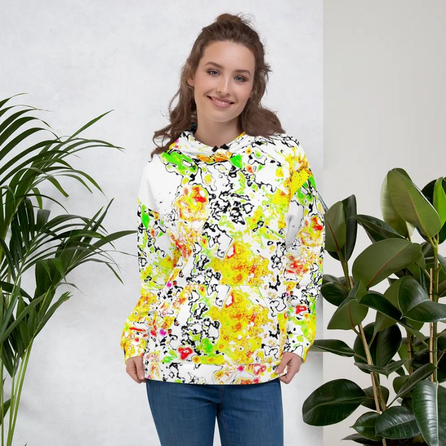 Abstract Vibrant Daisy Flower Unisex Pull Over Hoodie product image (7)