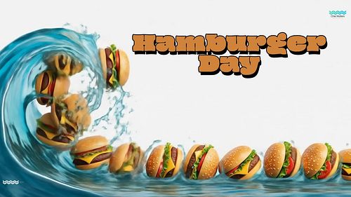 Let's make some Waves 🌊 today - 

It’s Hamburger Day! 🍔
AI grilled this wave of savory bites. 
Fave burger topping? 

Did You...