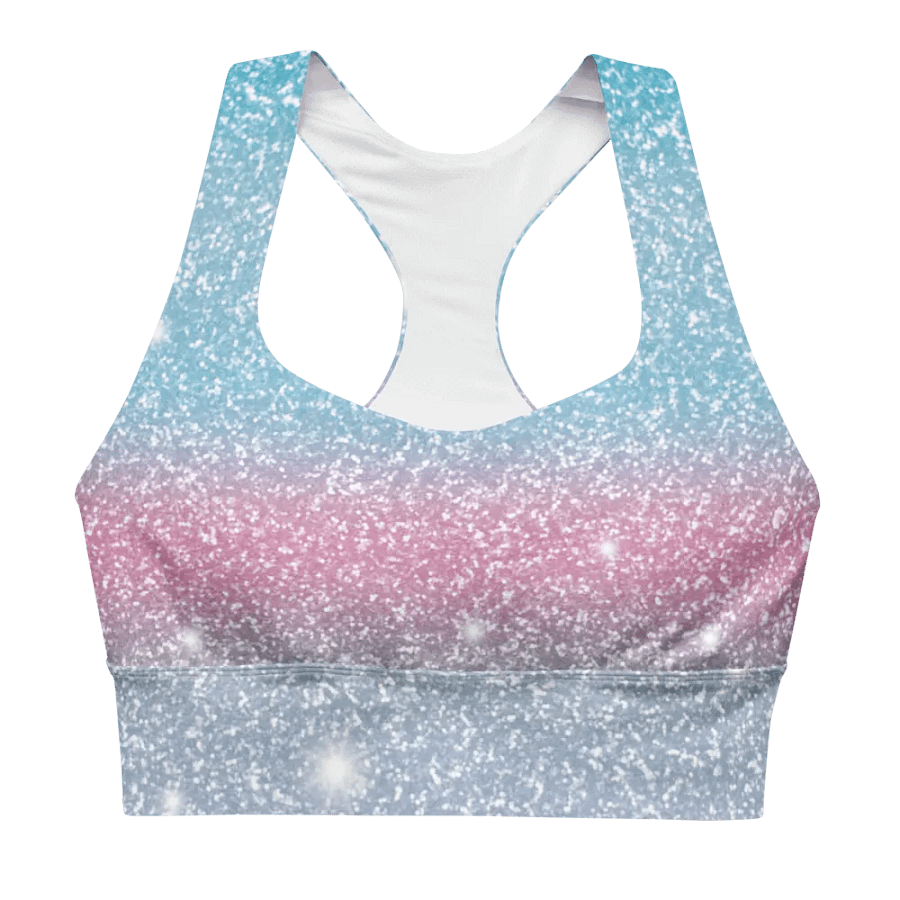 Glitter Unicorn Texture Design Longline Sports Bra - 3 product image (1)