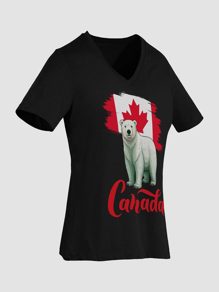 Canadian Pride Polar Bear Women's V-Neck Tee product image (2)