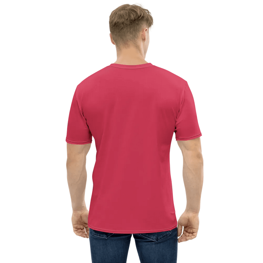 Plain Muted Red Light Summer Men's Crewneck Polyester Heavyweight Premium T-Shirt by Treasure Pie product image (3)