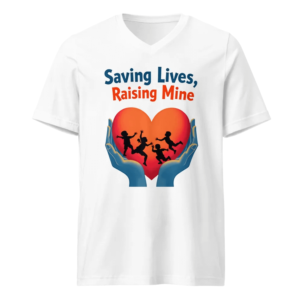 Saving Lives, Raising Mine, Heartfelt Heroes V-Neck Tee product image (5)