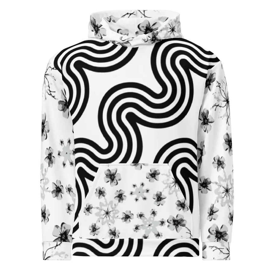 Monochrome Wave Unisex Hoodie product image (1)