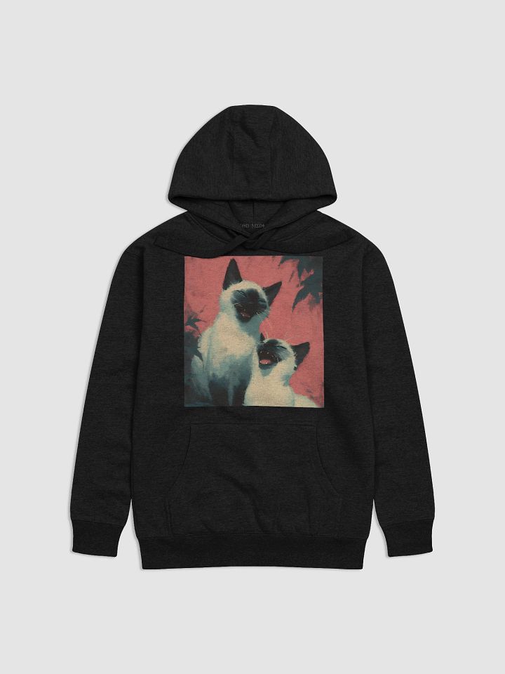 Cozy Cat Hoodie for Cat Lovers - Vintage Style Siamese Art product image (1)